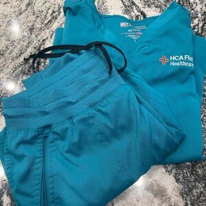 Grey's Anatomy Teal Scrub Set Size Large HCA Florida